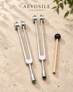 54.81 & 62.64 Hz Weighted Tuning Forks with Gemstone Boots