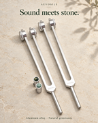 54.81 & 62.64 Hz Weighted Tuning Forks with Gemstone Boots