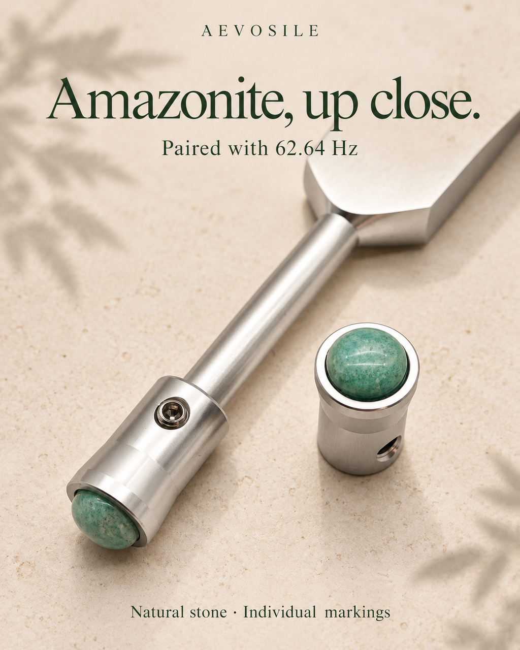 54.81 & 62.64 Hz Weighted Tuning Forks with Gemstone Boots