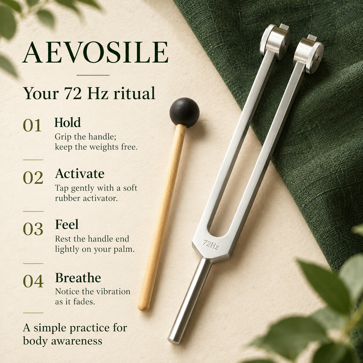 72 Hz Weighted Tuning Fork