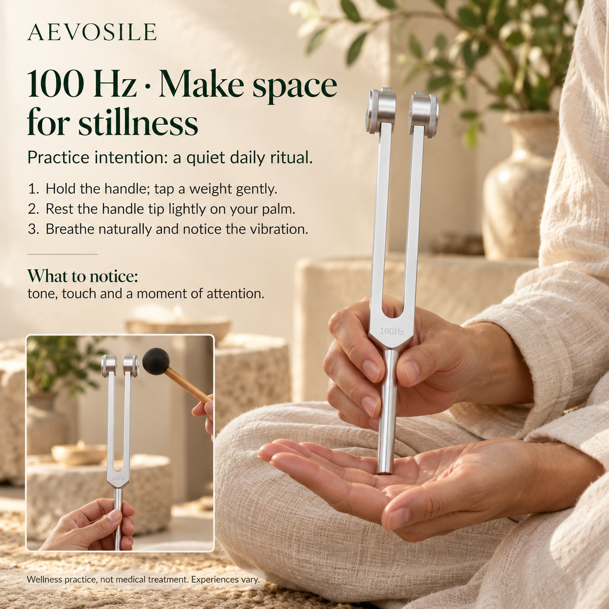 100 Hz Weighted Tuning Fork