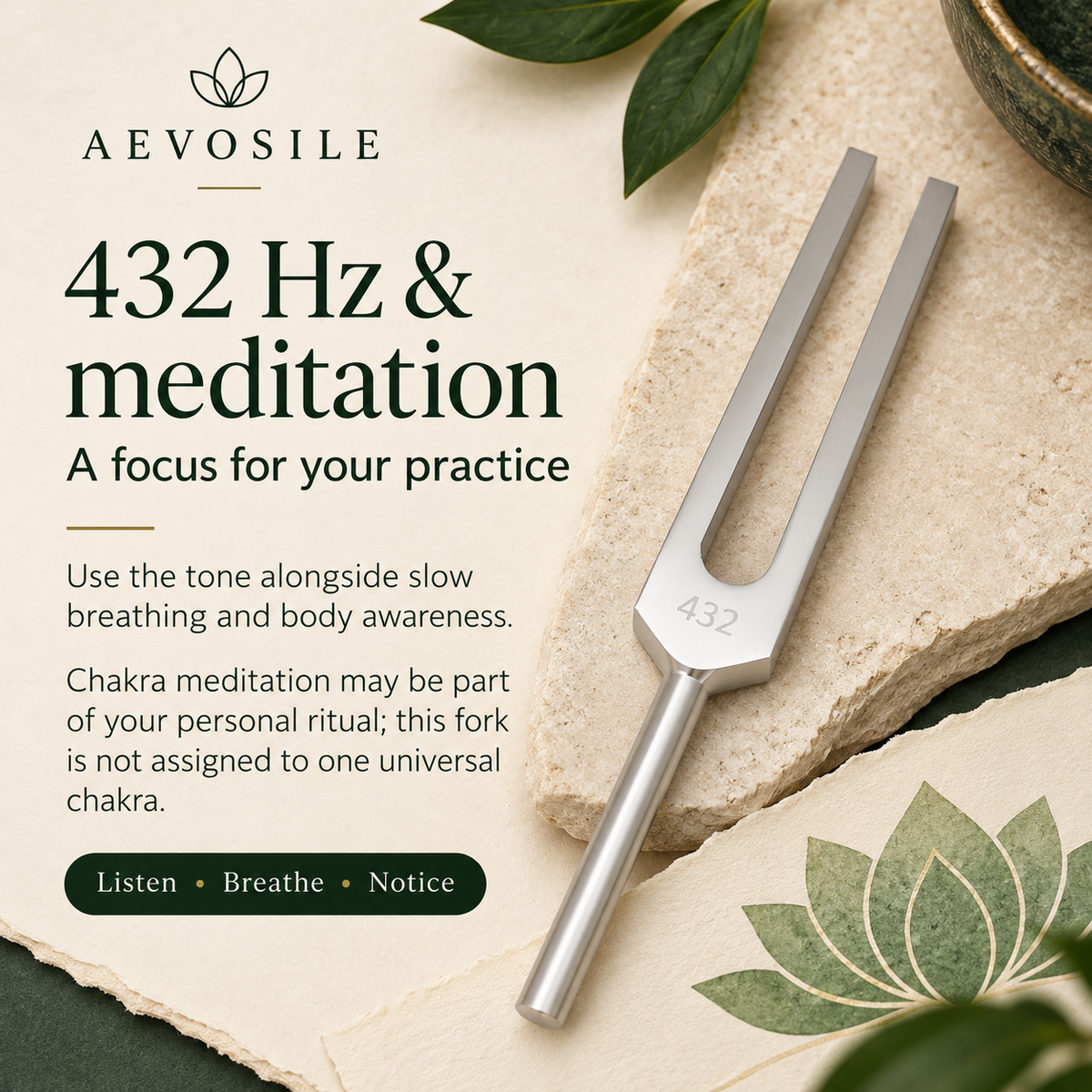 432 Hz Unweighted Tuning Fork